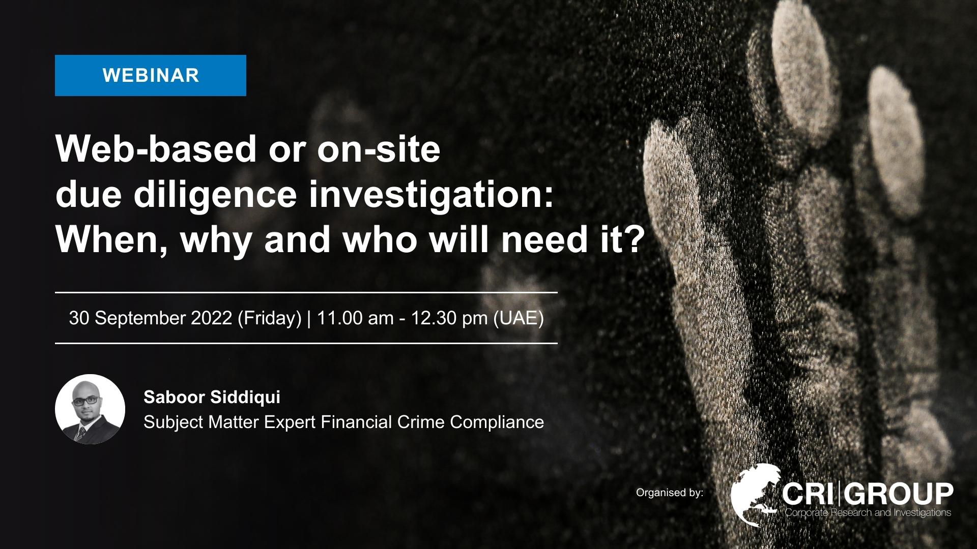 092022 Webinar - Due Diligence Investigation