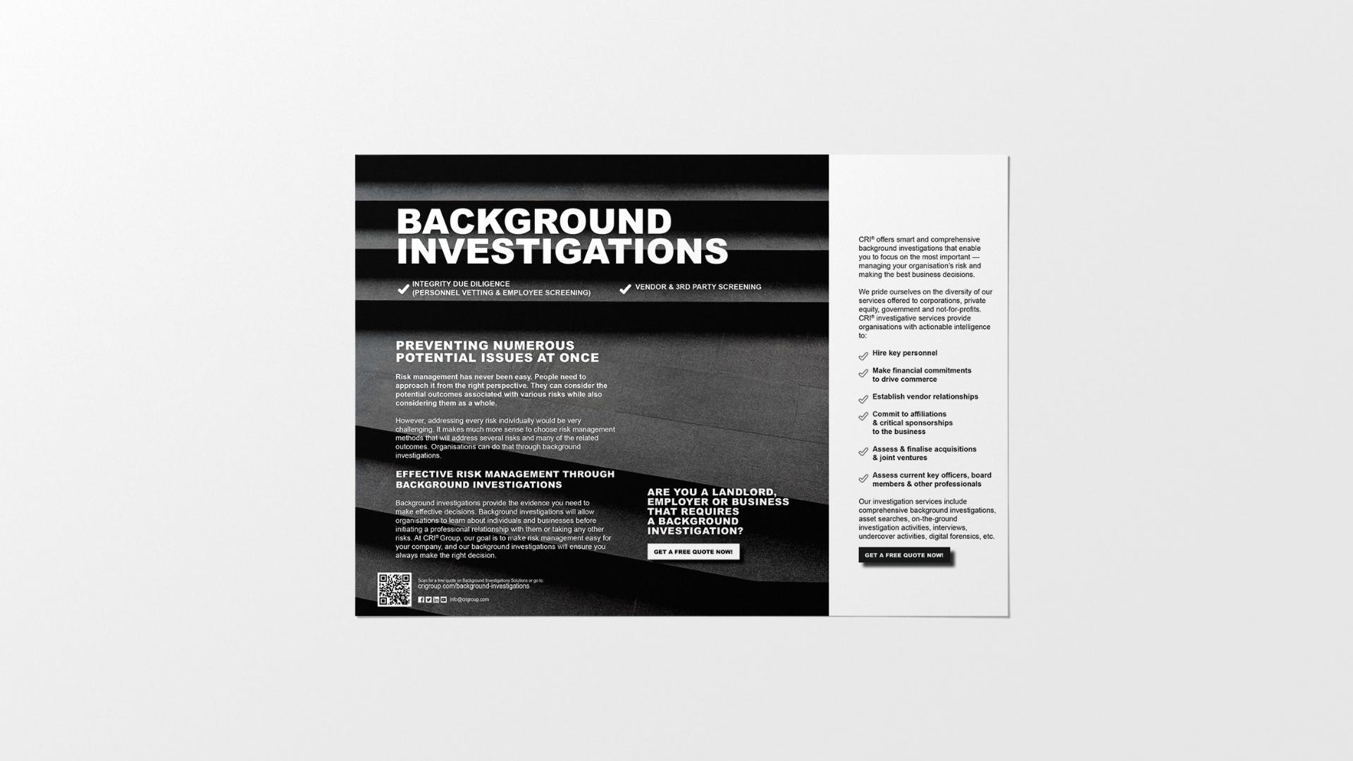 Background Investigations Flyer